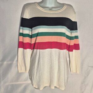 VAN HEUSEN stylish Knit sweater, colorful stripes in size Medium